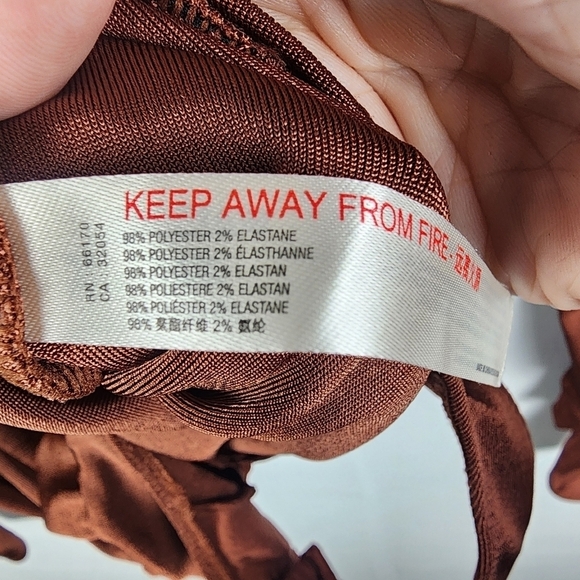 Free People Intimately Kaya Bodysuit Size XS Mesa Rust Brown Keyhole Neck - Picture 5 of 8